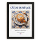 Gâteau de ménage – French Dish, Food Bar Wall Decor, in sleek black frame