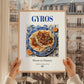 Gyros – Greek Meat Dish, Bistro Print, styled in a charming Paris street view