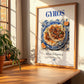 Gyros – Greek Meat Dish, Bistro Print, no-text version framed in wood