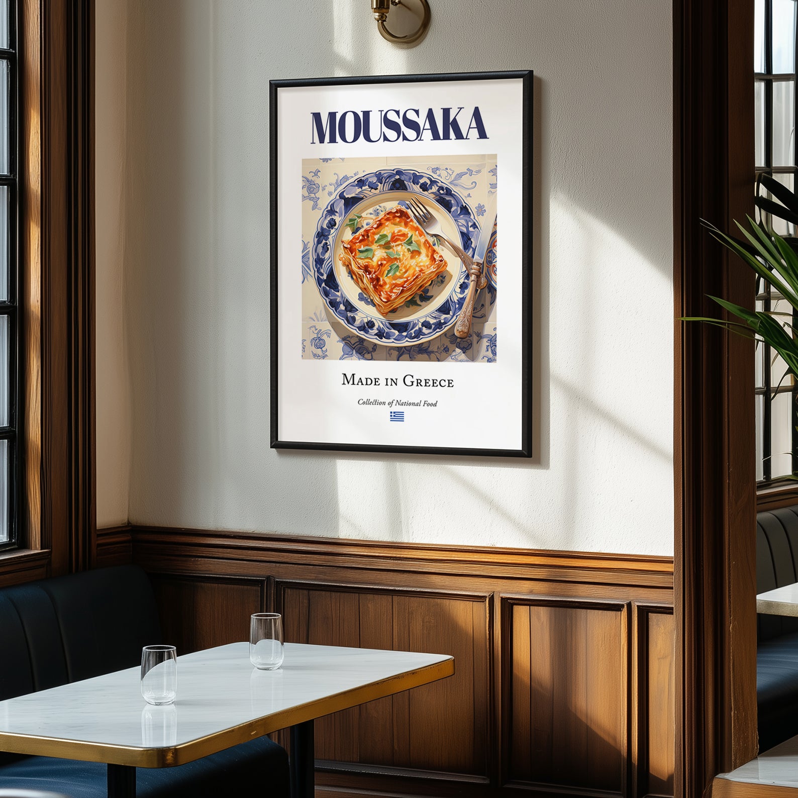 Moussaka – Greek Meat Dish, Restaurant Still Life, clean layout with no caption