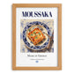 Moussaka – Greek Meat Dish, Restaurant Still Life, set in oak frame