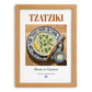 Tzatziki – Greek Dip Dish, Tavern Art, set in oak frame