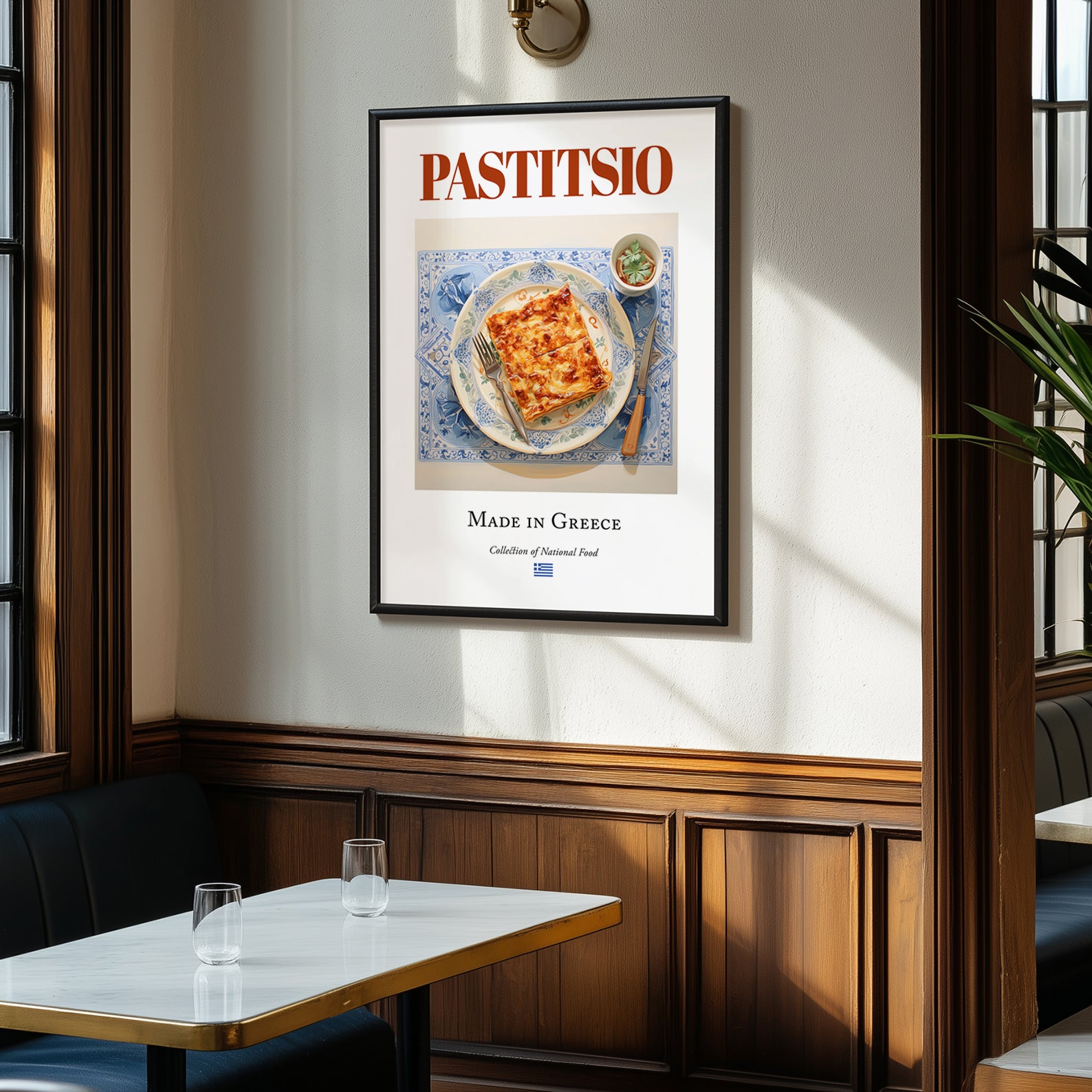 Pastitsio – Greek Meat Dish, Tavern Wall Decor, clean layout with no caption