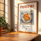 Pastitsio – Greek Meat Dish, Tavern Wall Decor, no-text version framed in wood