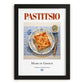 Pastitsio – Greek Meat Dish, Tavern Wall Decor, in sleek black frame