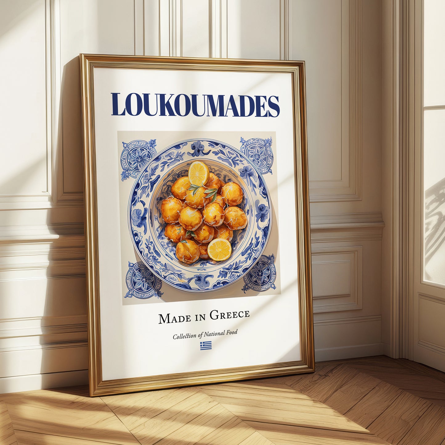 Loukoumades – Greek Dessert Dish, Farmhouse Kitchen Wall Decor
