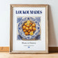 Loukoumades – Greek Dessert Dish, Farmhouse Kitchen Wall Decor, in wooden frame leaning on the floor