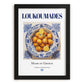 Loukoumades – Greek Dessert Dish, Farmhouse Kitchen Wall Decor, in sleek black frame