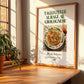 Tagliatelle al ragù alla Bolognese – Italian Pasta, Trattoria Poster, no-text version framed in wood