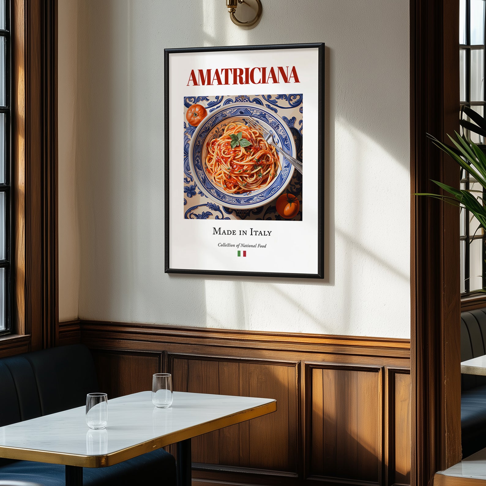 Amatriciana – Italian Pasta, Ristorante Print, clean layout with no caption