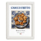 Gnocco fritto – Italian Dish, Restaurant Wall Art, placed in minimal white frame