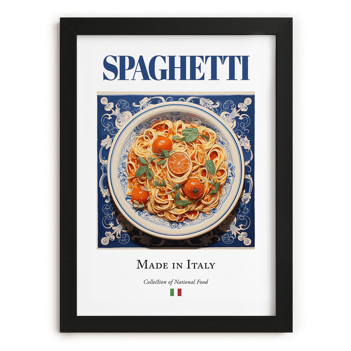 Spaghetti – Italian Pasta, Trattoria Wall Art, in sleek black frame
