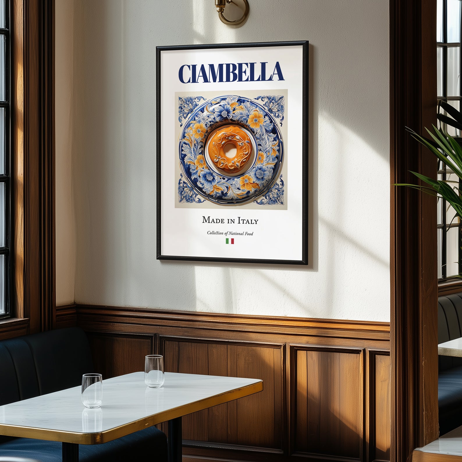 Ciambella – Italian Dessert Dish, Farmhouse Kitchen Wall Art, clean layout with no caption