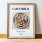 Canestrelli – Italian Dessert Dish, Tavern Painting, in wooden frame leaning on the floor