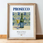 Prosecco – Italian Sparkling Wine, Vinoteca Poster, in wooden frame leaning on the floor