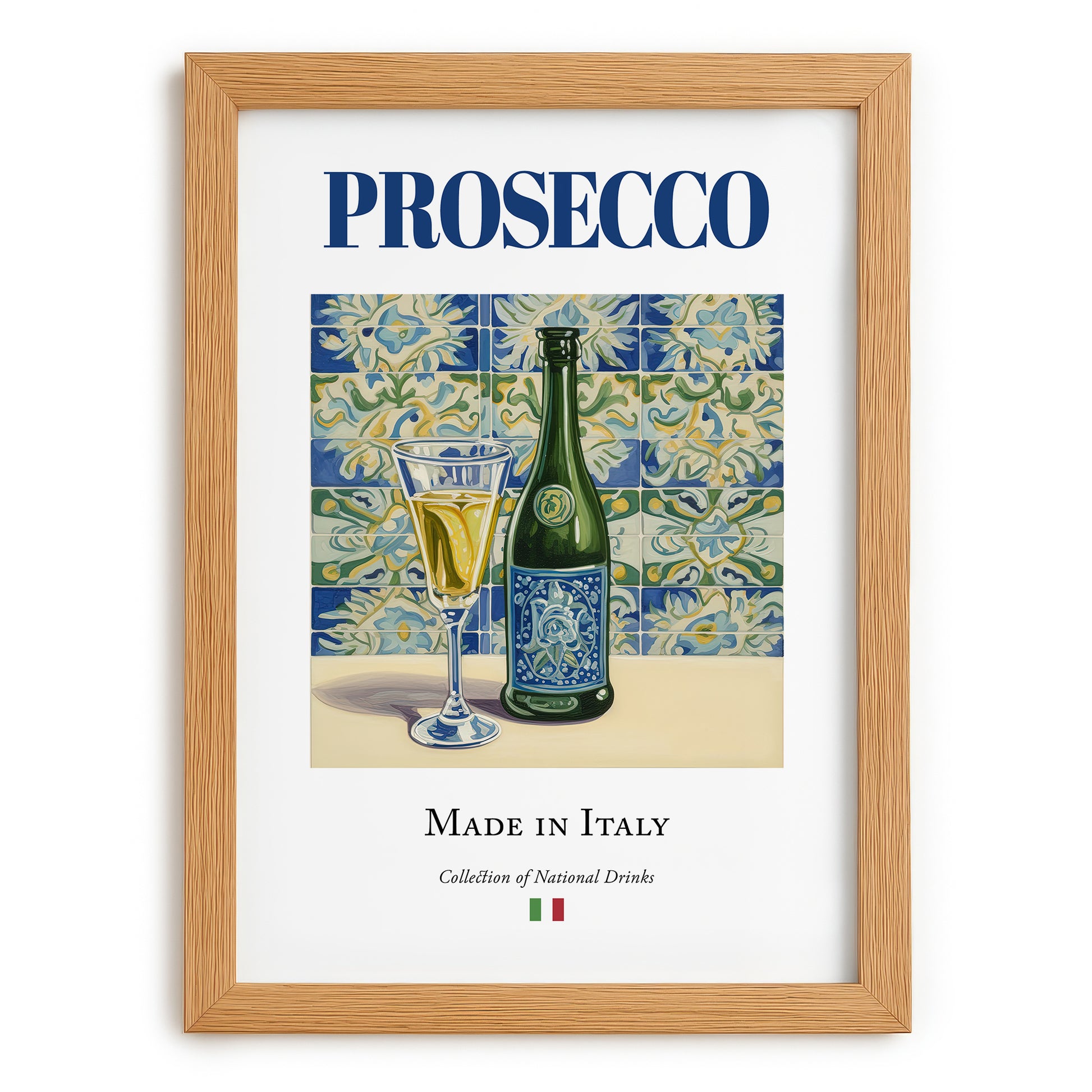 Prosecco – Italian Sparkling Wine, Vinoteca Poster, set in oak frame