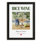 Rice Wine – Chinese Wine, Wine Bar Painting, in sleek black frame