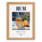 Rum – Cuban Spirit Drink, Rooftop Terrace Wall Decor, set in oak frame
