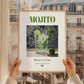 Mojito – Cuban Cocktail Drink, Rooftop Terrace Print, styled in a charming Paris street view
