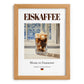 Eiskaffee – German Coffee, Espresso Bar Illustration, set in oak frame