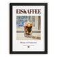 Eiskaffee – German Coffee, Espresso Bar Illustration, in sleek black frame