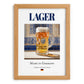 Lager – German Beer, Brauhaus Still Life, set in oak frame