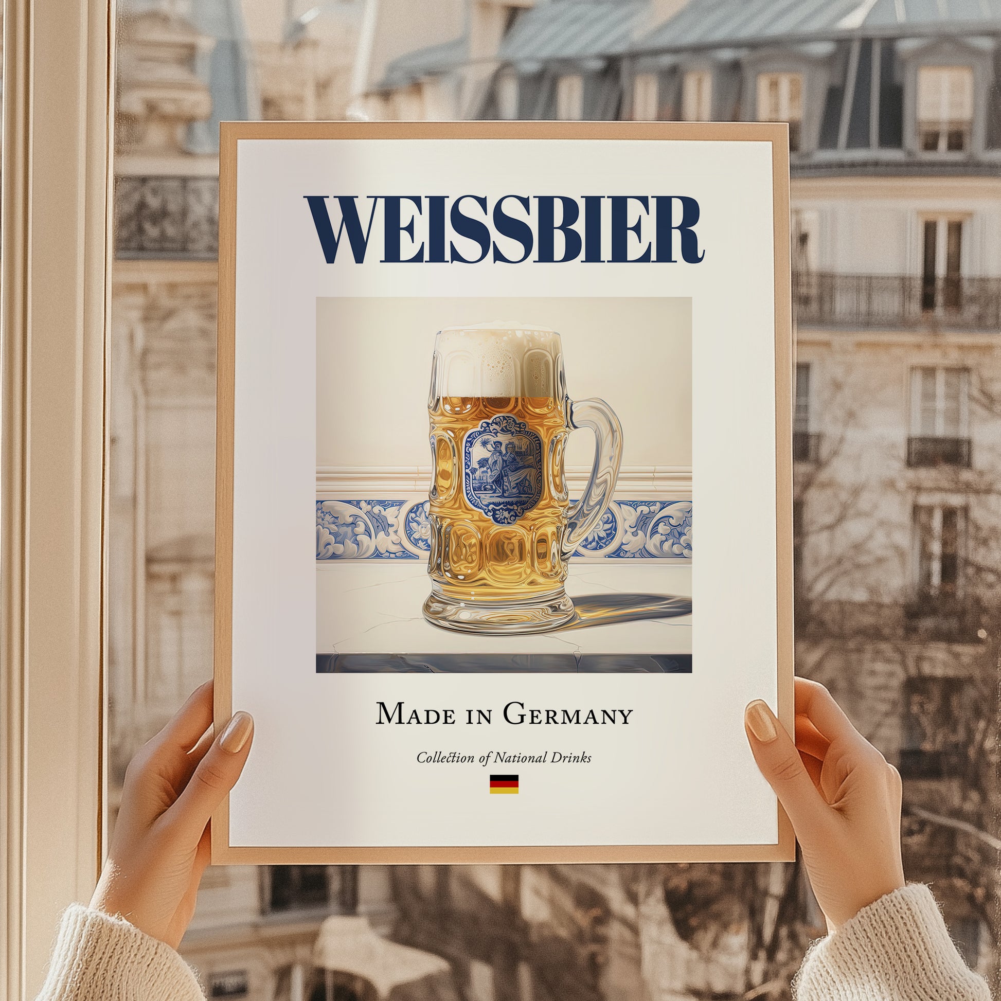 Weissbier – German Beer, Brauhaus Painting, styled in a charming Paris street view