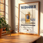 Weissbier – German Beer, Brauhaus Painting, no-text version framed in wood