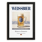 Weissbier – German Beer, Brauhaus Painting, in sleek black frame