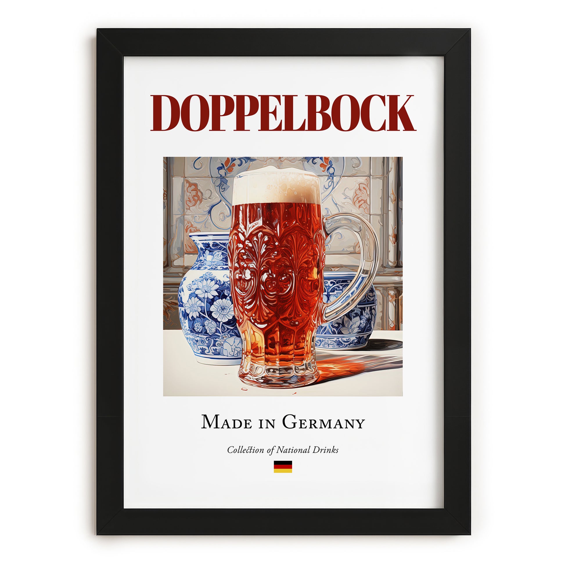 Doppelbock – German Beer, Gastropub Print, in sleek black frame