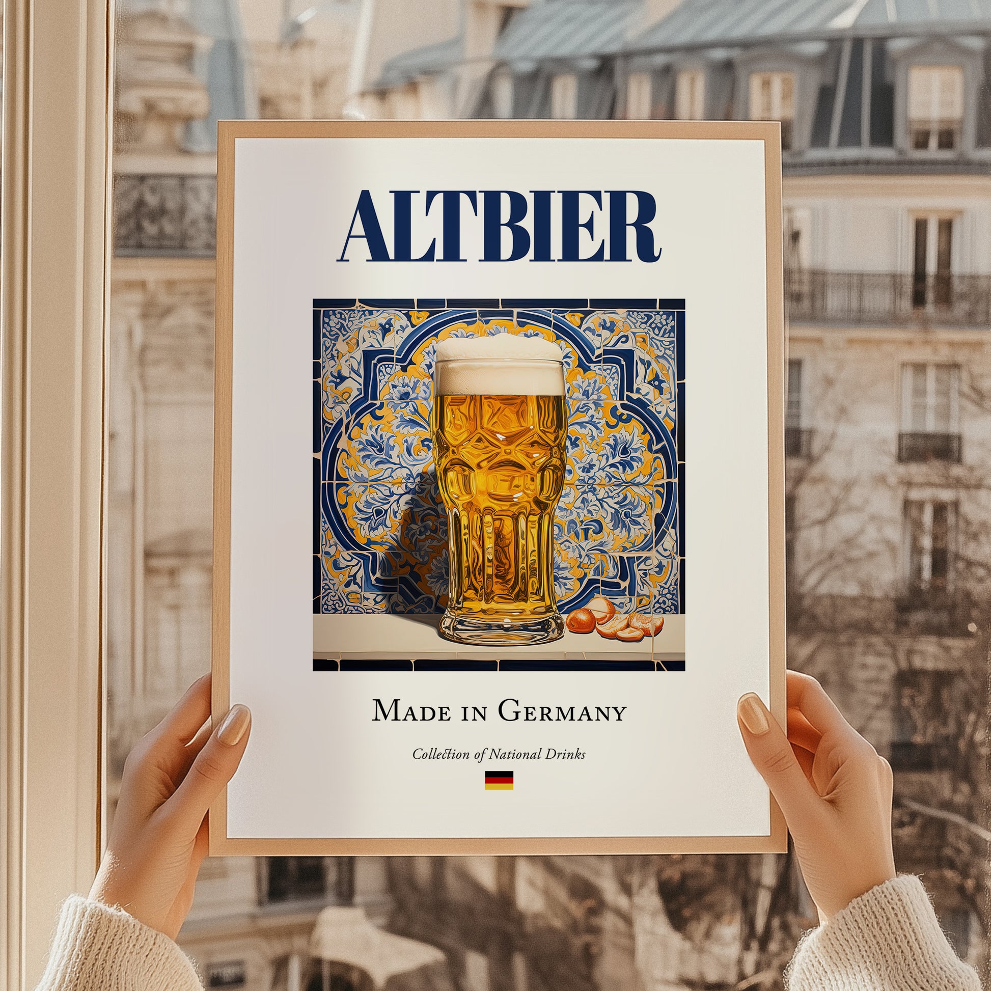 Altbier – German Beer, Craft Brewery Poster, styled in a charming Paris street view
