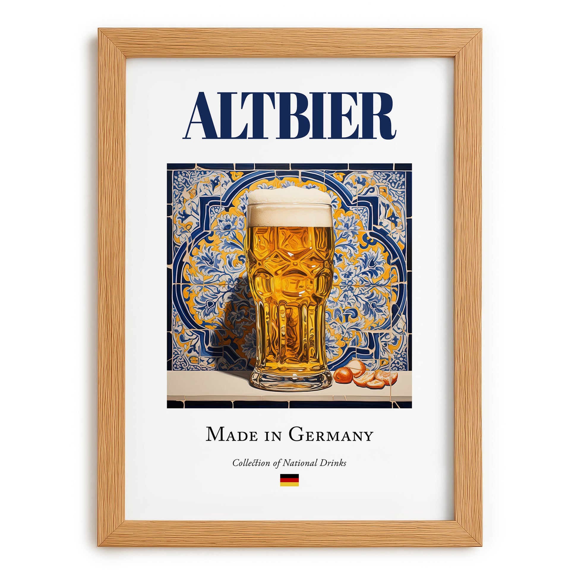 Altbier – German Beer, Craft Brewery Poster, set in oak frame