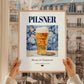 Pilsner – German Beer, Taproom Wall Art, styled in a charming Paris street view