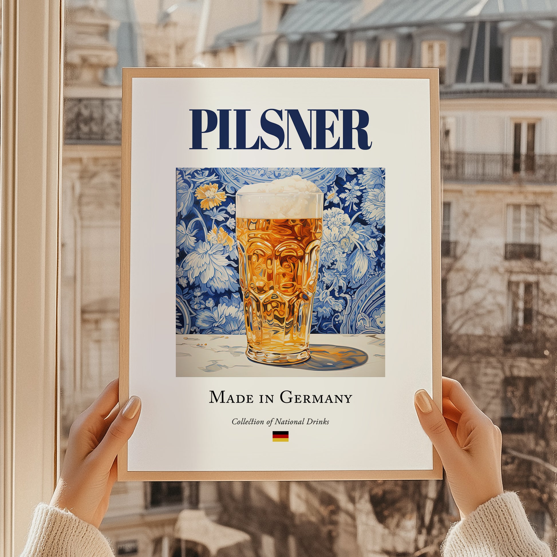 Pilsner – German Beer, Taproom Wall Art, styled in a charming Paris street view