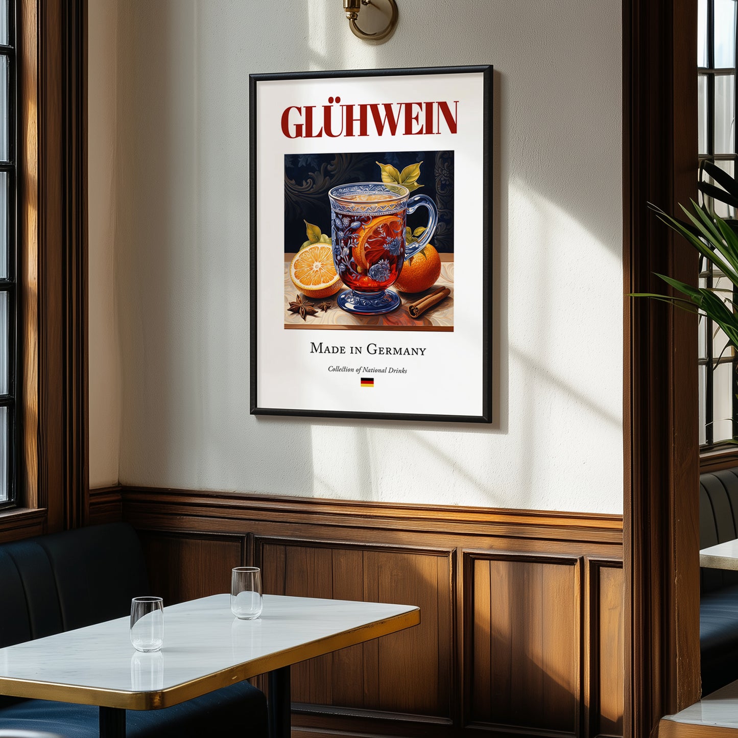 Glühwein – German Beverage Drink, Cocktail Lounge Still Life, clean layout with no caption