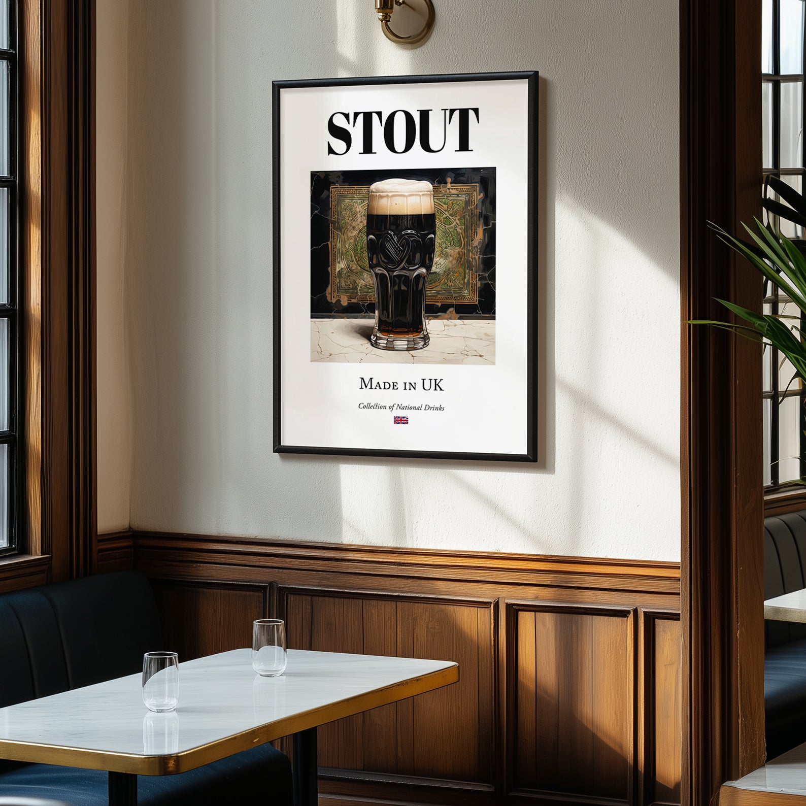 Stout – English Beer, Sports Bar Poster, clean layout with no caption