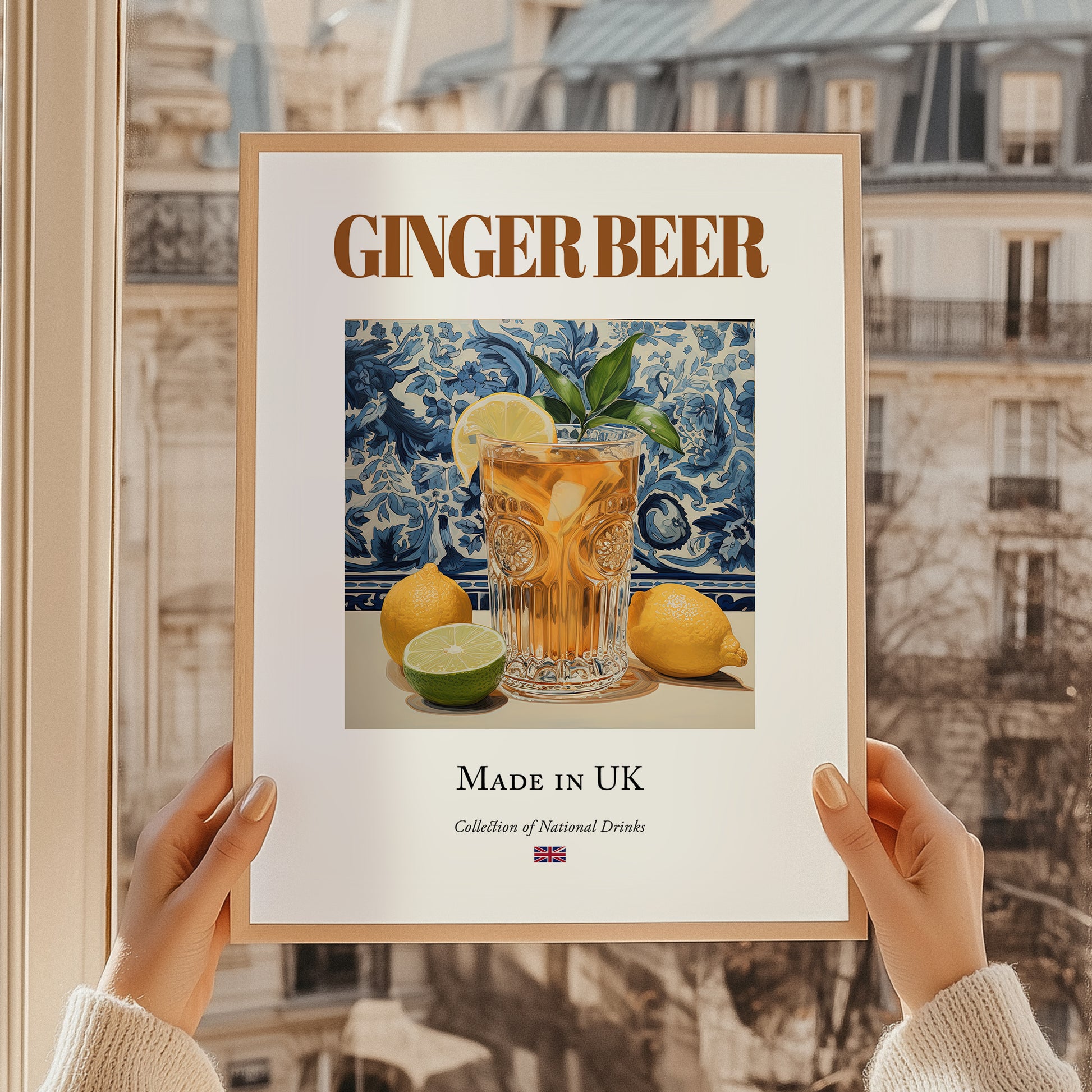 Ginger Beer – English Beverage Drink, Jazz Bar Still Life, styled in a charming Paris street view