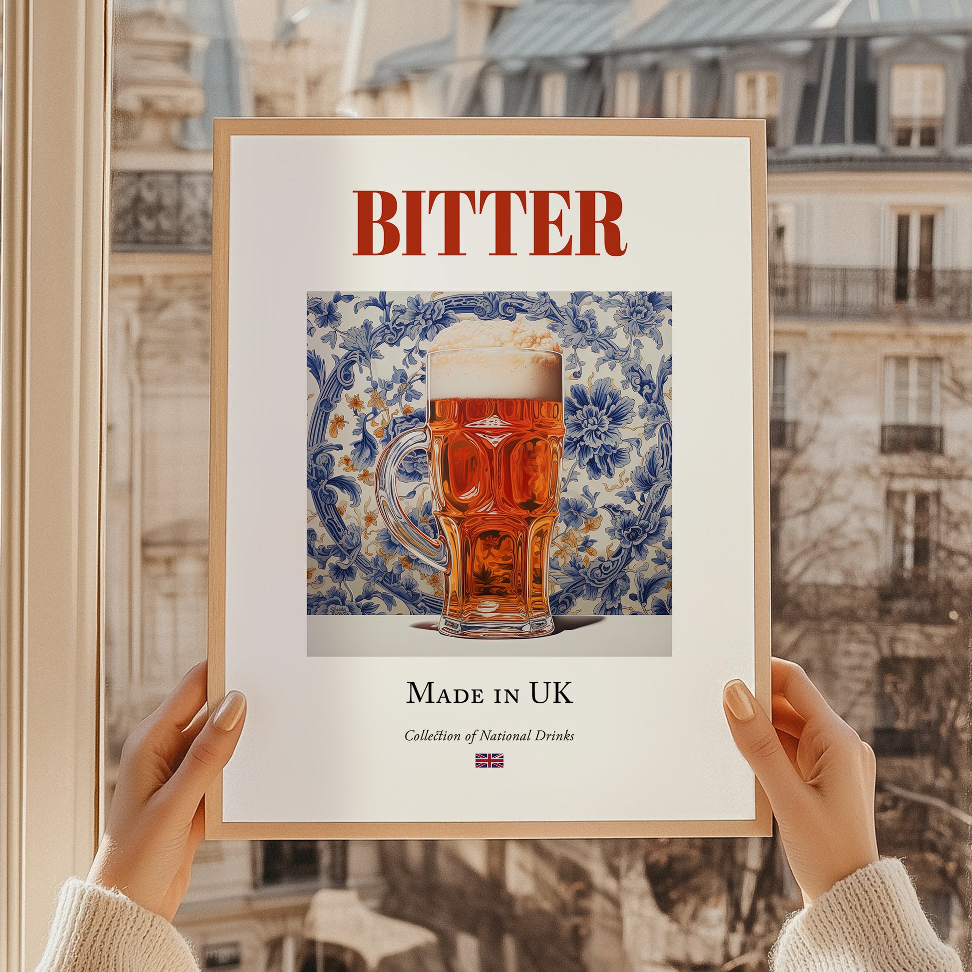 Bitter – English Beer, Brauhaus Poster, styled in a charming Paris street view
