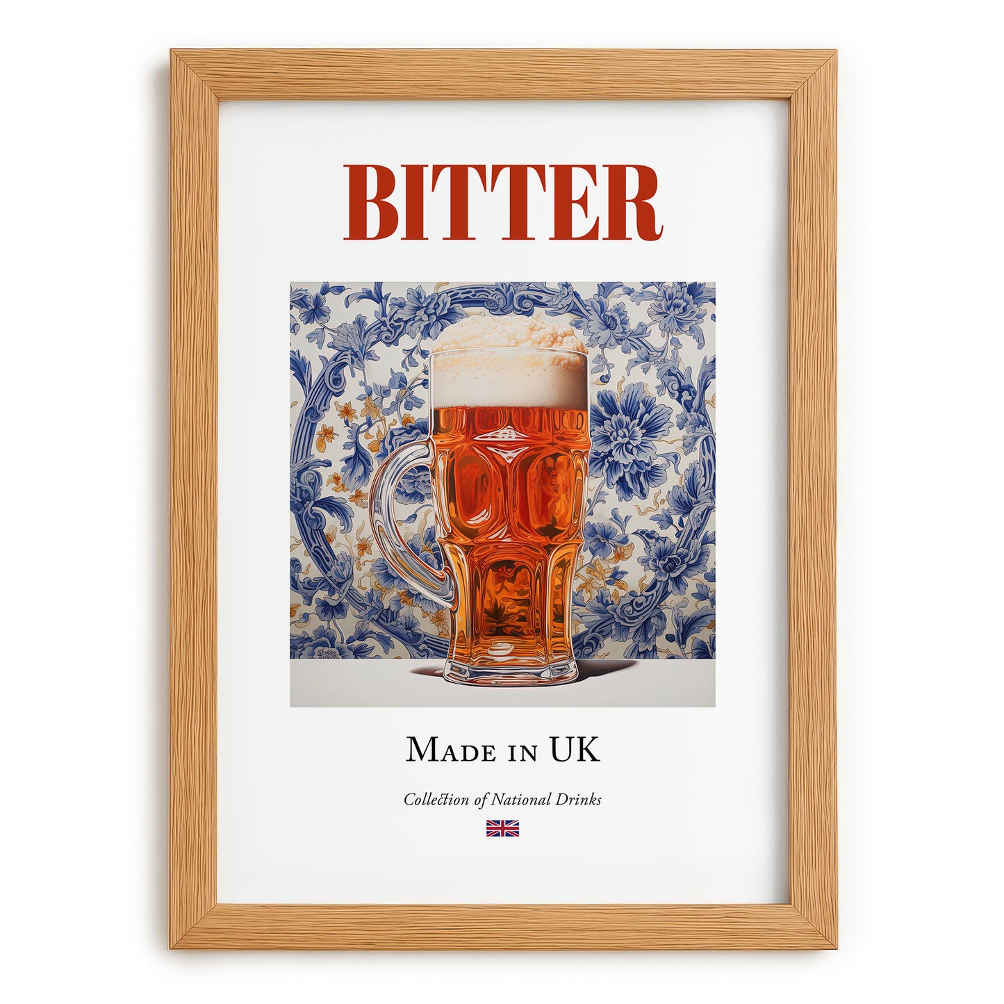 Bitter – English Beer, Brauhaus Poster, set in oak frame