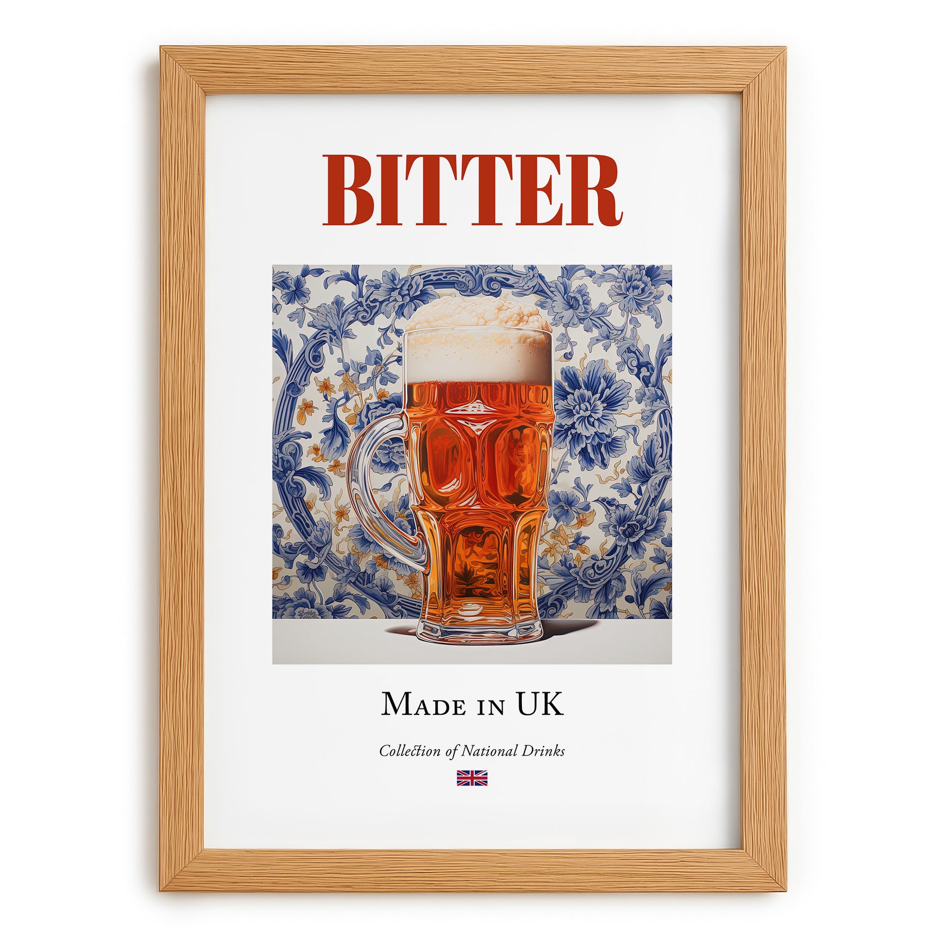 Bitter – English Beer, Brauhaus Poster, set in oak frame