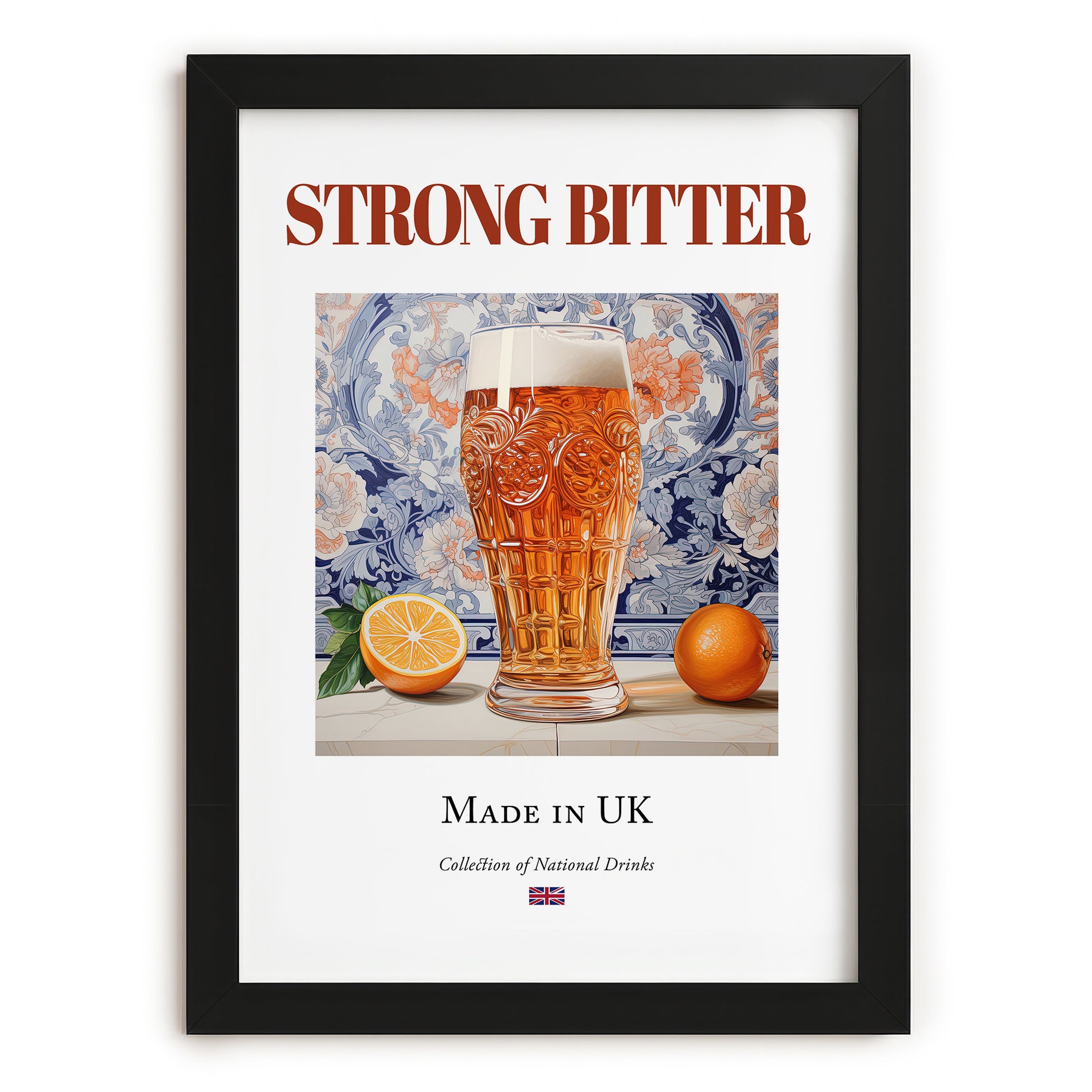 Strong Bitter – English Beer, Sports Bar Poster, in sleek black frame