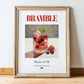 Bramble – English Cocktail Drink, Speakeasy Wall Art, in wooden frame leaning on the floor