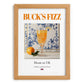 Buck's Fizz – English Cocktail Drink, Rooftop Terrace Wall Art, set in oak frame