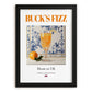 Buck's Fizz – English Cocktail Drink, Rooftop Terrace Wall Art, in sleek black frame