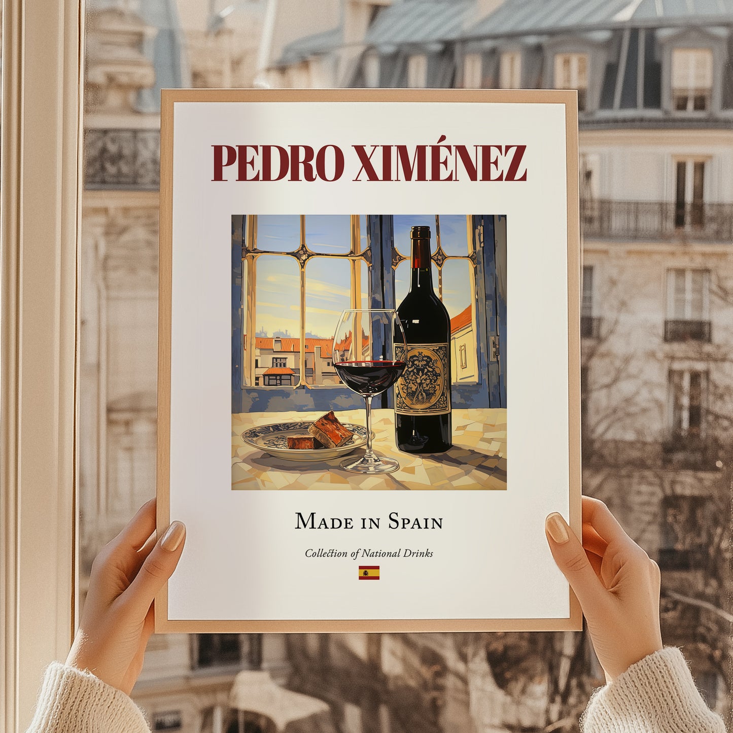 Pedro Ximénez – Spanish Dessert Wine, Tasting Room Wall Decor, styled in a charming Paris street view