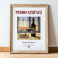Pedro Ximénez – Spanish Dessert Wine, Tasting Room Wall Decor, in wooden frame leaning on the floor