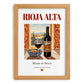 Rioja Alta – Spanish Red Wine, Bodega Poster, set in oak frame