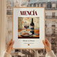 Mencía – Spanish Red Wine, Wine Bar Poster, styled in a charming Paris street view