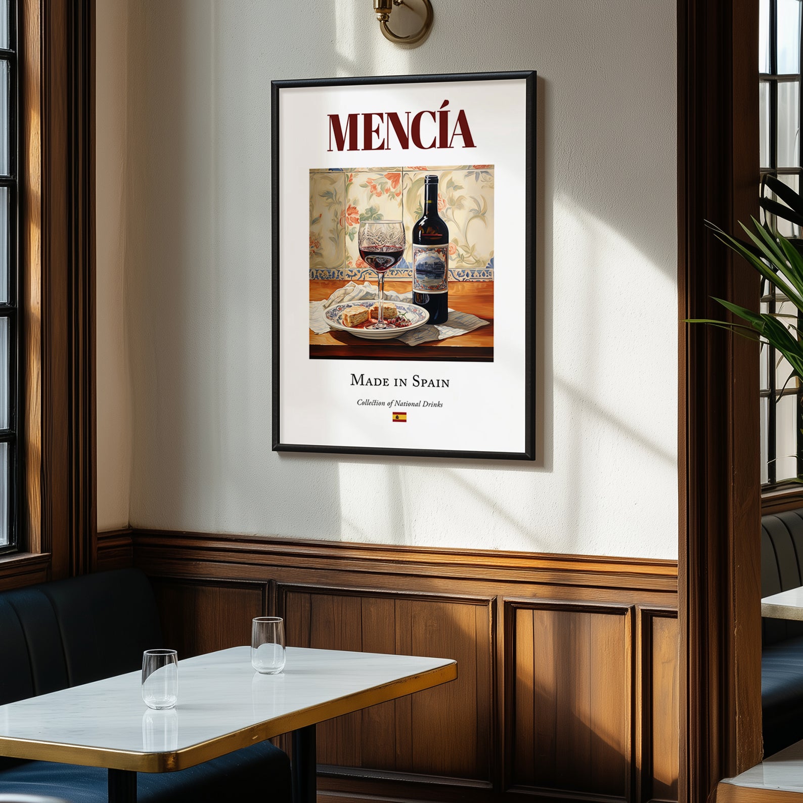 Mencía – Spanish Red Wine, Wine Bar Poster, clean layout with no caption