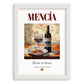 Mencía – Spanish Red Wine, Wine Bar Poster, placed in minimal white frame